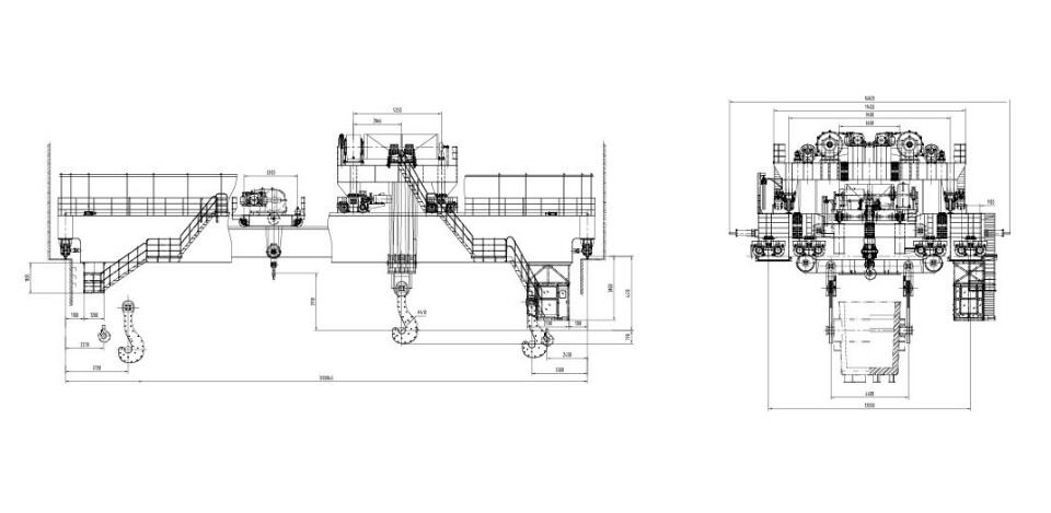 YZ型220t四梁雙小車(chē)鑄造起重機(jī)